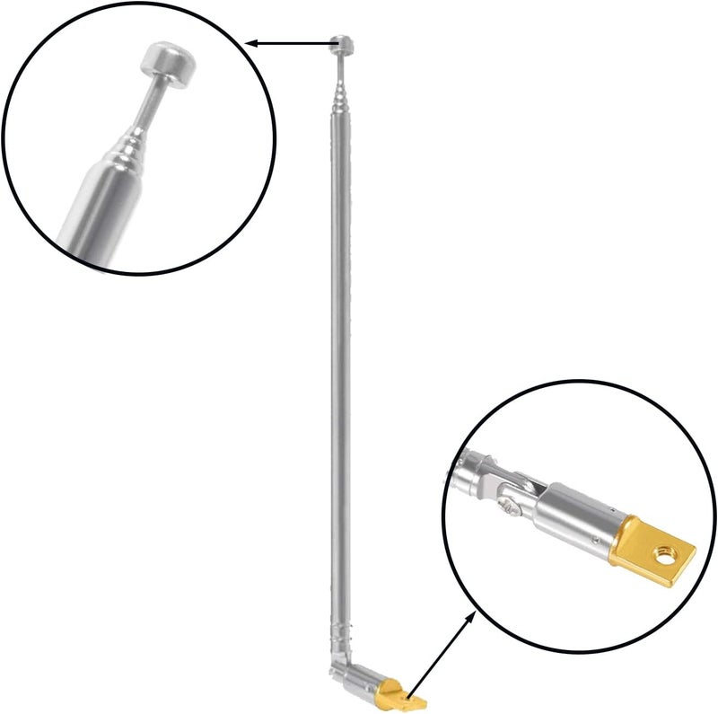AEDIKO 5pcs Telescopic Antenna 6 Sections 65cm AM FM Antenna Portable Radio Antenna Replacement for Radio, TV and Other Electric Products - Image 4